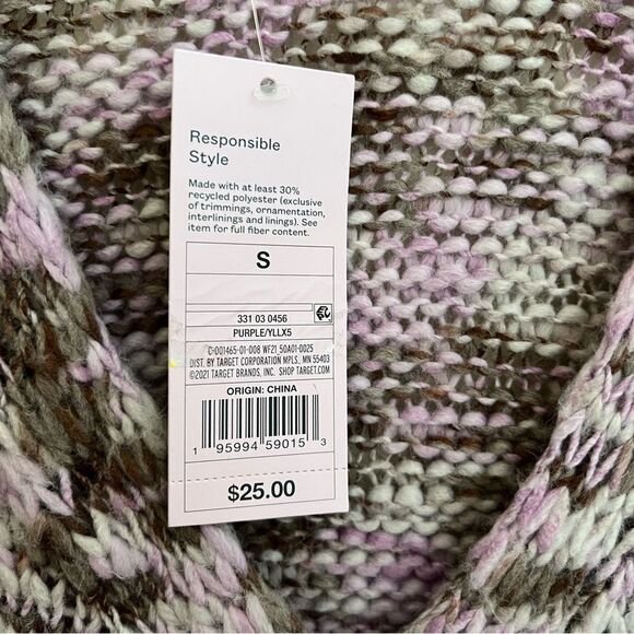 😊3/$30 NWT Wild Fable cropped space dye cardigan Sz S Sparkly buttons - Picture 5 of 10